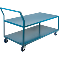 Heavy-Duty Low Profile Shop Carts, 2 Tiers, 30" W x 48" D x 40" H, 1200 lbs. Cap. Stor-it Systems