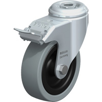 Light-Duty Caster, Swivel with Brake, 4" (101.6 mm), Solid Rubber, 242 lbs. (110 kg.) MC306 | Stor-it Systems