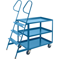 Stock Picking Carts, Steel, 24" W x 52" D, 3 Shelves, 1200 lbs. Capacity MD441 | Stor-it Systems