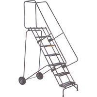&eacute;chelles mobiles Fold-N-Store, 7 marches, Perfor&eacute;, Hauteur 70" Stor-it Systems