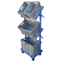 Stock Cart, Steel, 30-11/16" W x 19-1/4" D, 3 Shelves, 300 lbs. Capacity MF986 | Stor-it Systems