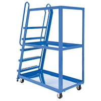 Stock Picking Cart, Steel, 27-7/8" W x 56-1/8" D, 3 Shelves, 1000 lbs. Capacity MF991 | Stor-it Systems
