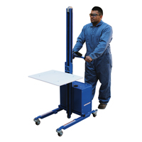 Quick Lift Platform Stacker, Electric Operated, 175 lbs. Capacity, 57" Max Lift MF993 | Stor-it Systems