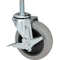 Roulette à tige, Pivotant avec frein, Diamètre 3" (76 mm), Capacité 80 lb (36 kg) MG781 | Stor-it Systems
