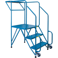 Mechanics/Maintenance Rolling Ladder, Steel, 3 Steps, 28" Platform Height Stor-it Systems