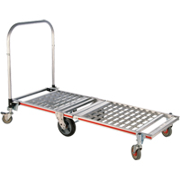 Chariot &agrave; plateforme repliable &agrave; six roues, Aluminium, 1550 lb, 61-7/8" lo x 23-1/4" la, Hauteur 39" Stor-it Systems