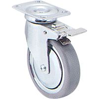 Roulette zingu&eacute;e, Pivotant avec frein, 3" (76 mm), Caoutchouc, 150 lb (68 kg) Stor-it Systems