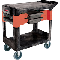 Maintenance Tool Cart, 2 Drawers, 38" L x 19-1/4" W x 33-3/8" H, Black MK744 | Stor-it Systems