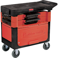 Trades Carts With Lockable Cabinet, 2 Drawers, 38" L x 19-1/4" W x 33-3/8" H, Black MK745 | Stor-it Systems