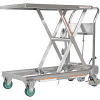 Hydraulic Scissor Lift Table, 31-1/2" L x 19-1/2" W, Stainless Steel, 550 lbs. Capacity Stor-it Systems