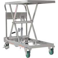 Hydraulic Scissor Lift Table, 31-1/2" L x 19-1/2" W, Stainless Steel, 550 lbs. Capacity Stor-it Systems