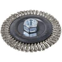 Stringer Bead Brush, 5" Dia., 0.022" Fill, 5/8"-11 Arbor, Stainless Steel Stor-it Systems