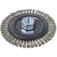 Stringer Bead Brush, 4" Dia., 0.022" Fill, 5/8"-11 Arbor, Stainless Steel Stor-it Systems