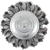 Shaft Mounted Knot Twisted Radial Brush, 3" Dia., 0.02" Fill, 1/4" Arbor, Stainless Steel Stor-it Systems