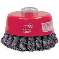 CK3501T High Performance Knot Twisted Cup Brush, 3-1/2" Dia., 0.02" Fill, 5/8"-11 Arbor, Steel Stor-it Systems