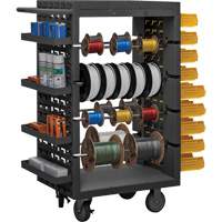 8 Rod Mobile Wire Spool Rack, Steel, 8 Rod, 18-1/8" W x 46-1/16" H x 32-1/4" D, 1200 lbs. Capacity MN163 | Stor-it Systems