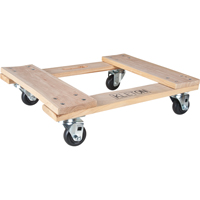 Hardwood Dolly, Polyolefin Wheels, 1000 lbs. Capacity, 18" W x 24" D x 7" H Stor-it Systems