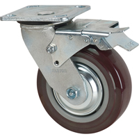 Caster, Swivel with Brake, 6" (152.4 mm), Polyurethane, 850 lbs. (385 kg.) MN266 | Stor-it Systems