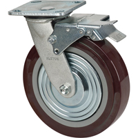 Caster, Swivel with Brake, 8" (203.2 mm), Polyurethane, 1000 lbs. (453.6 kg.) MN267 | Stor-it Systems