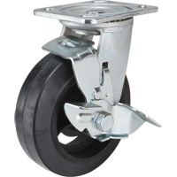 Roulette moul&eacute;, Pivotant avec frein, 6" (152,4 mm), Caoutchouc, 550 lb (249 kg) Stor-it Systems