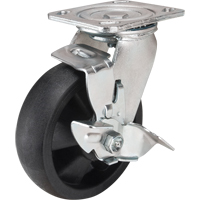 Hi-Temp Caster, Swivel with Brake, 6" (152.4 mm), Nylon, 880 lbs. (399 kg.) MN453 | Stor-it Systems