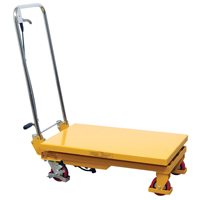 Hydraulic Scissor Lift Table, 17.75" L x 27.5" W/27-1/2" L x 17-3/4" W, Steel, 330 lbs. Capacity MO190 | Stor-it Systems