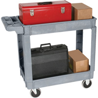 Deluxe Utility Cart, 2 Tiers, 25" x 35-1/2" x 43.5"/43-1/2", 550 lbs. Capacity MO196 | Stor-it Systems
