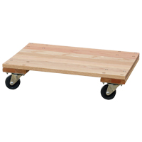 Solid Platform Wood Dolly, Rubber Wheels, 900 lbs. Capacity, 16" W x 24" D x 6" H MO199 | Stor-it Systems