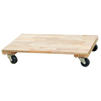 Solid Platform Wood Dolly, Rubber Wheels, 900 lbs. Capacity, 18" W x 30" D x 6" H MO200 | Stor-it Systems