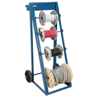 Portable Wire Reel Caddy, Steel, 4 Rod, 24-1/2" W x 49" H x 23" D, 400 lbs. Capacity MO215 | Stor-it Systems