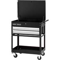 Chariot utilitaire, 2 tiroirs, 30-1/4" lo x 19" la x 35-3/4" h, Noir Stor-it Systems