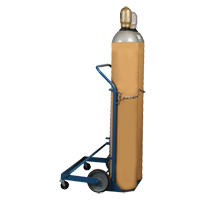 Professional Double Gas Cylinder Truck CC-2, Mold-on Rubber Wheels, 16-7/8" W x 7-1/4" L Base, 500 lbs. MO345 | Stor-it Systems