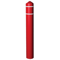 Smooth Bollard Cover With Reflective Stripes, 4" Dia. x 56" L, Red MO753 | Stor-it Systems