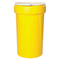 Nestable Polyethylene Drum, 55 US gal (45 imp. gal.), Open Top, Yellow MO765 | Stor-it Systems