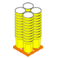 Nestable Polyethylene Drum, 30 US gal (25 imp. gal.), Open Top, Yellow MO767 | Stor-it Systems
