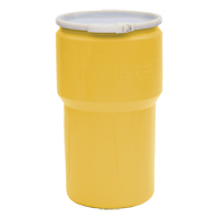 Nestable Polyethylene Drum, 14 US gal (11.7 imp. gal.), Open Top, Yellow MO769 | Stor-it Systems