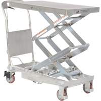Manual Hydraulic Scissor Lift Table, 35-1/2" L x 20" W, Partial Stainless Steel, 800 lbs. Capacity Stor-it Systems
