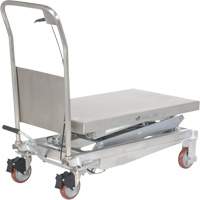 Manual Hydraulic Scissor Lift Table, 35-1/2" L x 20" W, Partial Stainless Steel, 800 lbs. Capacity Stor-it Systems