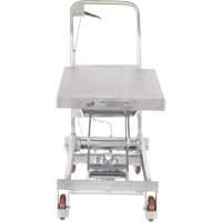 Manual Hydraulic Scissor Lift Table, 35-1/2" L x 20" W, Partial Stainless Steel, 800 lbs. Capacity Stor-it Systems