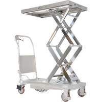 Manual Hydraulic Scissor Lift Table, 35-1/2" L x 20" W, Partial Stainless Steel, 800 lbs. Capacity Stor-it Systems