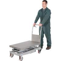 Manual Hydraulic Scissor Lift Table, 35-1/2" L x 20" W, Partial Stainless Steel, 800 lbs. Capacity Stor-it Systems