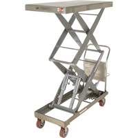Manual Hydraulic Scissor Lift Table, 47-1/2" L x 24" W, Partial Stainless Steel, 1500 lbs. Capacity Stor-it Systems
