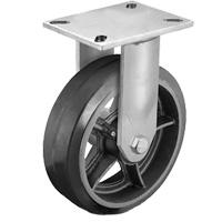 Roulette robuste avec plaque, Pivotant, 6" (152,4 mm), Caoutchouc, 450 lb (204 kg) Stor-it Systems