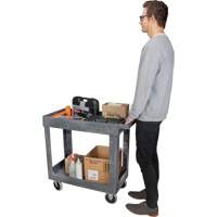 Utility Service Cart, 2 Tiers, 16-1/2" x 32-1/2" x 34-1/2", 550 lbs. Capacity Stor-it Systems