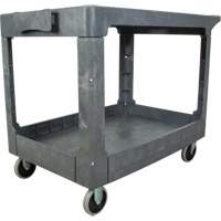 Flat-Shelf Utility Service Cart, 2 Tiers, 25-1/4" x 32-1/4" x 44", 550 lbs. Capacity Stor-it Systems