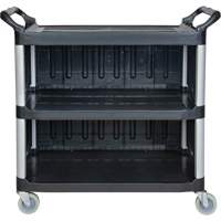 Utility Cart, 3 Tiers, 19-3/4" x 37-1/2" x 40-1/4", 250 lbs. Capacity Stor-it Systems