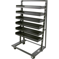 Single-Sided Heavy Duty A-Frame Cart with 6 Lipped Trays, 38" x 25" x 63", 2500 lbs. Capacity Stor-it Systems