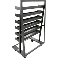Single-Sided Heavy Duty A-Frame Cart with 6 Lipped Trays, 38" x 25" x 63", 2500 lbs. Capacity Stor-it Systems