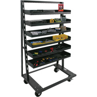 Single-Sided Heavy Duty A-Frame Cart with 6 Lipped Trays, 38" x 25" x 63", 2500 lbs. Capacity Stor-it Systems
