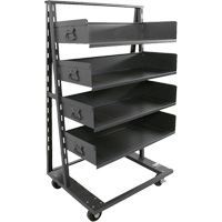 Single-Sided Heavy Duty A-Frame Cart with 4 Large Trays, 38" x 25" x 63", 2500 lbs. Capacity Stor-it Systems